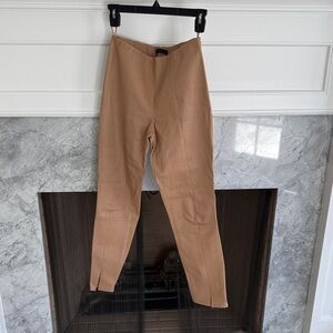 The Row 100% Lambskin Leather Tan Pants